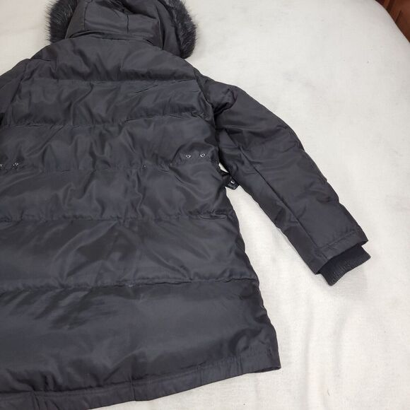Vince Camuto Puffer Coat Womens Size Medium Black Faux Fur Goose Down Winter - Picture 15 of 16